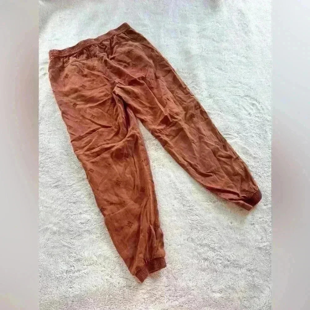 Anthropologie Rust Embroidered Joggers size XS (K) - Picture 2 of 5